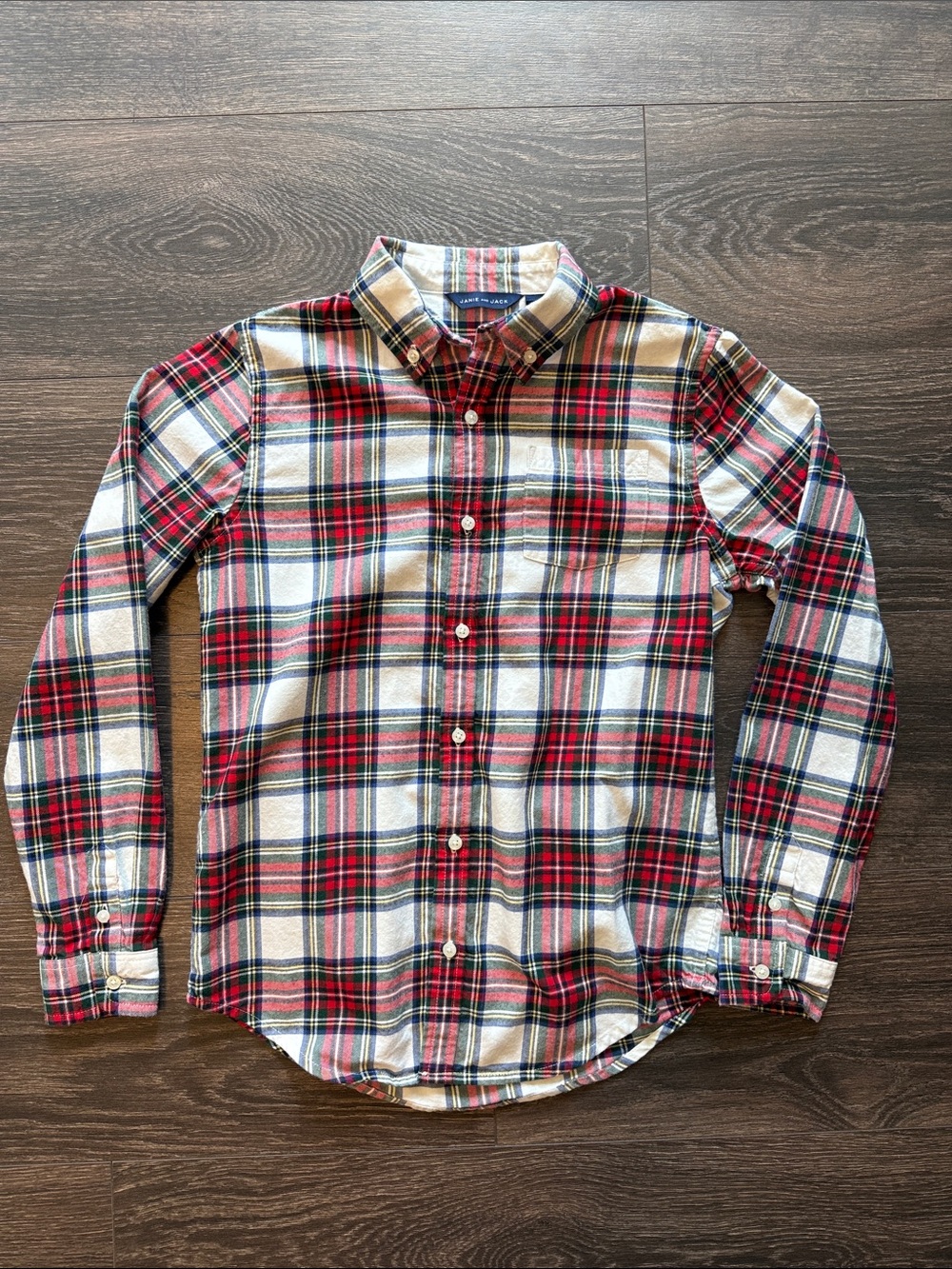 Janie and Jack Red Plaid Button-Down Shirt